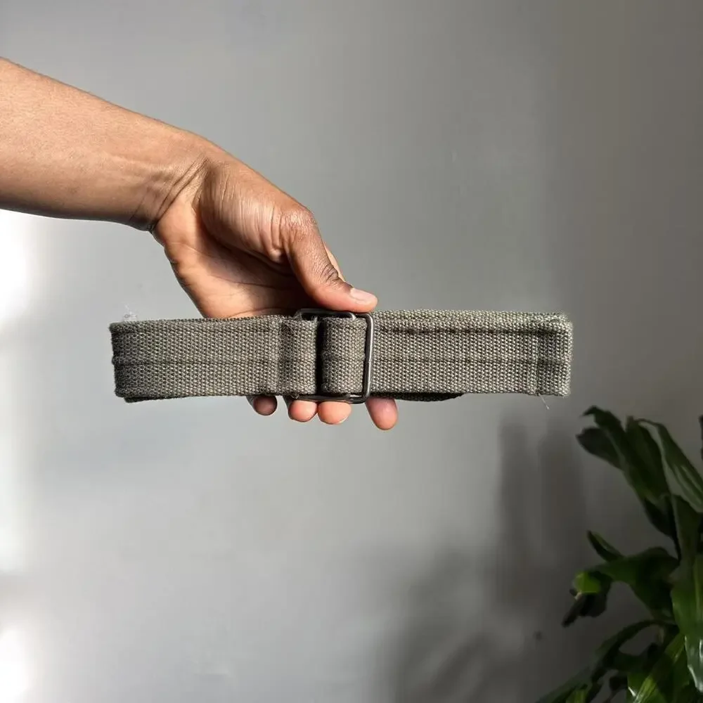 Vintage green canvas‎ web belt Military workwear